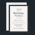 Classic Gold Black 50th Birthday Party Einladung<br><div class="desc">Classic Gold Black 50th Birthday Party Invitation</div>