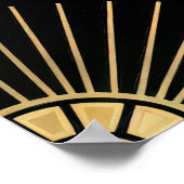 Classic Gold & Black Art Deco Seamless Pattern Poster (Ecke)