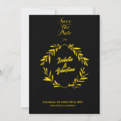 Classic Gold & Black Diamond Save the Date Hochzei Einladung (Vorderseite)