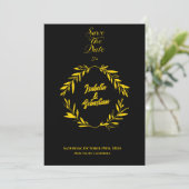Classic Gold & Black Diamond Save the Date Hochzei Einladung (Stehend Vorderseite)