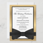 Classic Gold Black Krawatte Parents Wedding Einlad Einladung (Vorderseite)