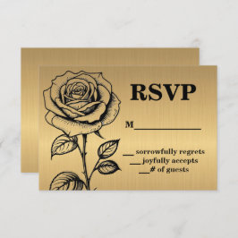 Classic Gold Black Rose UAWG Enclosure Cards Einladung