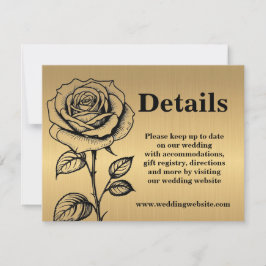 Classic Gold Black Rose Website Umschließungskarte Einladung