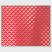 Classic Gold Blush Pink Red Hearts Confetti Geschenkpapier (Flach)