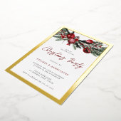 Classic Gold Border Corporate Weihnachten Party Folieneinladung (Gedreht)
