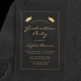 Classic Gold Border Graduation Party 2025 Acryleinladungen