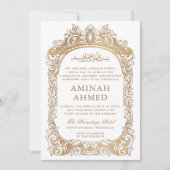 Classic Gold Border Islamic Aqiqa Aqeeqa Baby Einladung (Vorderseite)