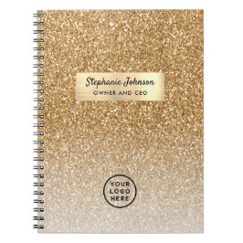 Classic Gold Boss Lady CEO Logo Luxe Glitzer Notizblock