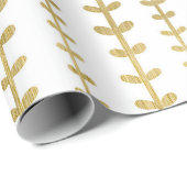Classic Gold Botanical Leaf Muster Wedding Wrappi Geschenkpapier (Rolleneckpunkt)