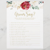 Classic Gold Brautparty Was hat der Groom Say gema (Vorderseite)