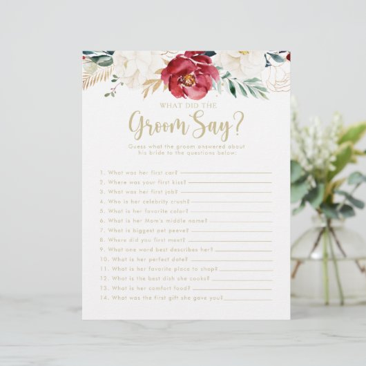 Classic Gold Brautparty Was hat der Groom Say gema (Stehend Vorderseite)