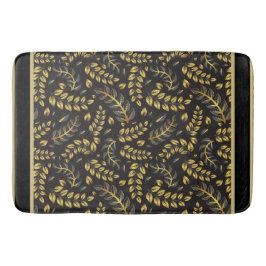 Classic Gold Bronze-Blätter auf schwarz Badematte