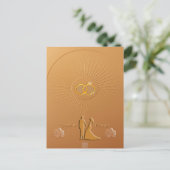 Classic Gold & Bronze Wedding Announcement Einladungspostkarte (Stehend Vorderseite)