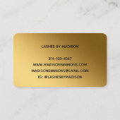Classic Gold Brushed Metal Monogram Stylish Script Visitenkarte (Rückseite)
