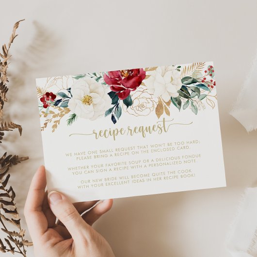 Classic Gold Burgundy Wedding Recipe Anfrage Begleitkarte