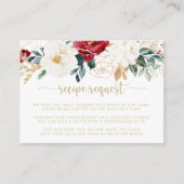Classic Gold Burgundy Wedding Recipe Anfrage Begleitkarte (Vorderseite)