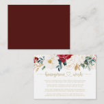 Classic Gold Burgundy White Floral Honeymoon Wish Begleitkarte<br><div class="desc">Diese klassische goldbordeauxfarbene,  weiße Flitterwochen-Wunschzettel ist perfekt für eine rustikale Hochzeit. Die Blume sind in den Farben Weiß,  Bordeaux und Gold gehalten,  Beeren mit grünem Blattwerk in eleganten Bouquets.</div>