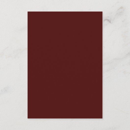 Classic Gold Burgundy White Wedding Directors Begleitkarte (Rückseite)