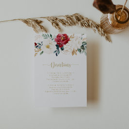 Classic Gold Burgundy White Wedding Directors Begleitkarte