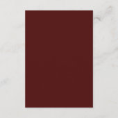 Classic Gold Burgundy White Wedding Reception Begleitkarte (Rückseite)