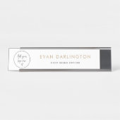 Classic Gold Business Logo Company Name Plate Schreibtischnamensplakette (Vorderseite )