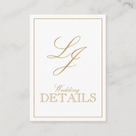 Classic Gold Calligraphy Monogram Wedding Begleitkarte