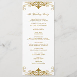 Classic Gold Color Elegantes Ironwork Hochzeit Programm