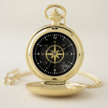 Classic Gold Compass / White Number Face auf Black