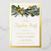 Classic Gold Corporate Christmas Party Folieneinladung (Vorderseite)