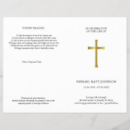 Classic Gold Cross, elegantes, faltbares Denkmal Flyer