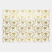 Classic Gold Damask Blumenmuster Hochzeit Geschenkpapier Set (Vorderseite)