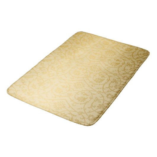 Classic Gold Damask Design Badematte (Schrägansicht)