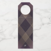 Classic Gold Deko Lila Calligraphy Monogram Flaschenanhänger (Rückseite)