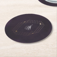 Classic Gold Deko Lila Calligraphy Monogram