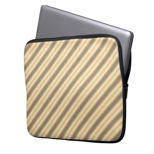 Classic Gold Diagonal Stripe Electronics Bag Laptopschutzhülle (Vorderseite Links)