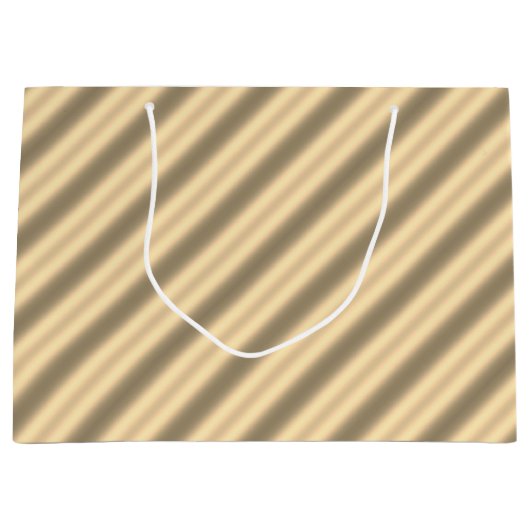 Classic Gold Diagonal Stripe Geschenktasche Große Geschenktüte (Vorderseite)