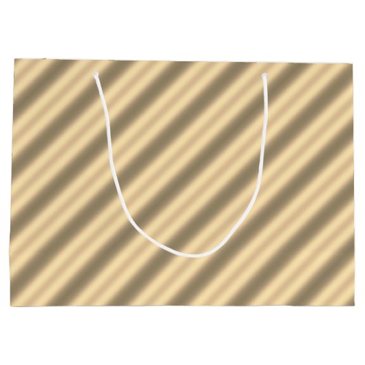 Classic Gold Diagonal Stripe Geschenktasche Große Geschenktüte (Rückseite)