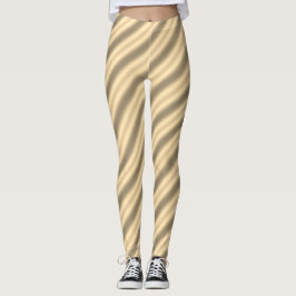 Classic Gold Diagonal Stripe Leggings