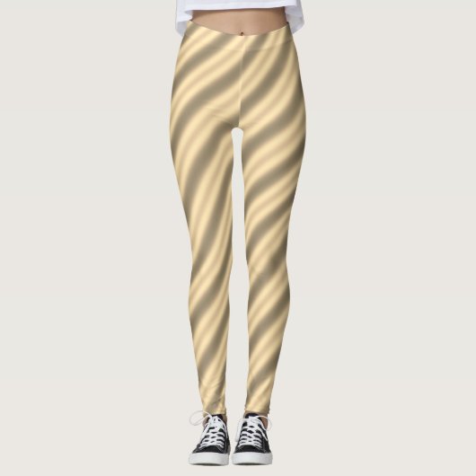 Classic Gold Diagonal Stripe Leggings (Vorderseite)