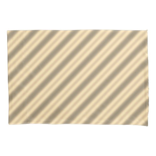Classic Gold Diagonal Stripe Pillowcase Kissenbezug (Vorderseite)