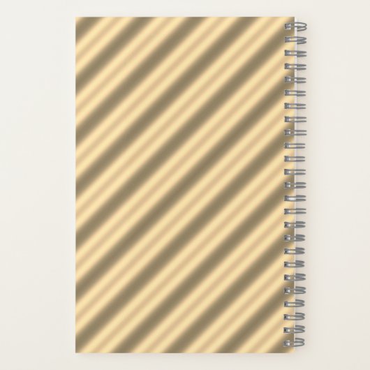 Classic Gold Diagonal Stripe Spiral Notebook Notizblock (Rückseite)
