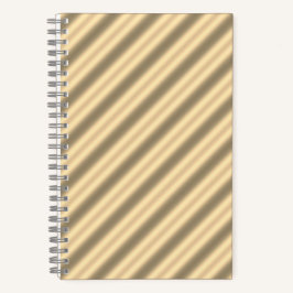 Classic Gold Diagonal Stripe Spiral Notebook Notizblock