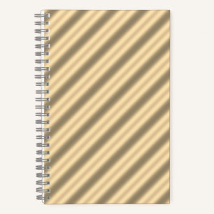 Classic Gold Diagonal Stripe Spiral Notebook Notizblock