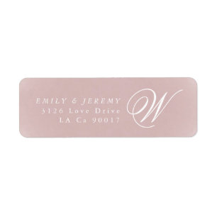 Classic Gold Dusty Rose Pink Monogram Wedding