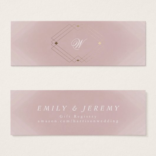 Classic Gold Dusty Rose Pink Monogram Wedding (Vorne & Hinten)