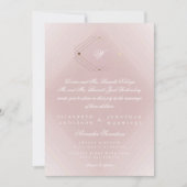 Classic Gold Dusty Rose Pink Monogram Wedding Einladung (Vorderseite)