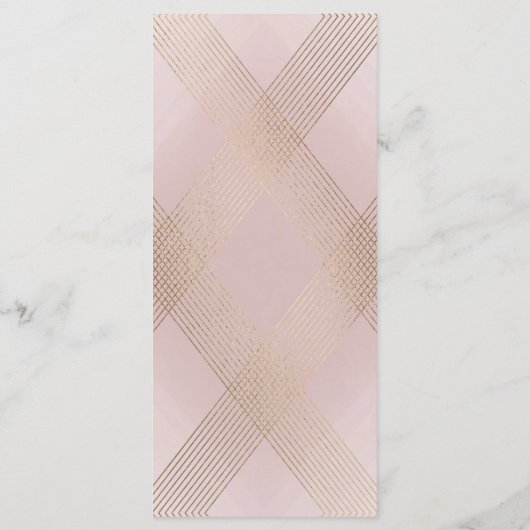 Classic Gold Dusty Rose Pink Monogram Wedding Programm (Rückseite)