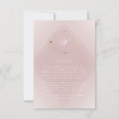 Classic Gold Dusty Rose Pink Monogram Wedding RSVP Karte (Vorderseite)