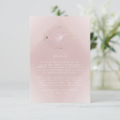 Classic Gold Dusty Rose Pink Monogram Wedding RSVP Karte (Stehend Vorderseite)