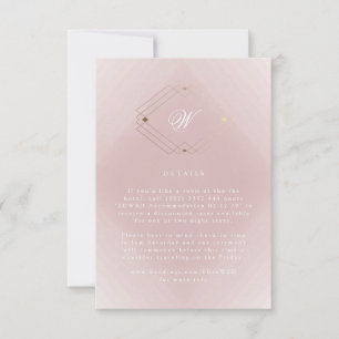 Classic Gold Dusty Rose Pink Monogram Wedding RSVP Karte